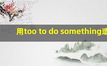 用too to do something造句